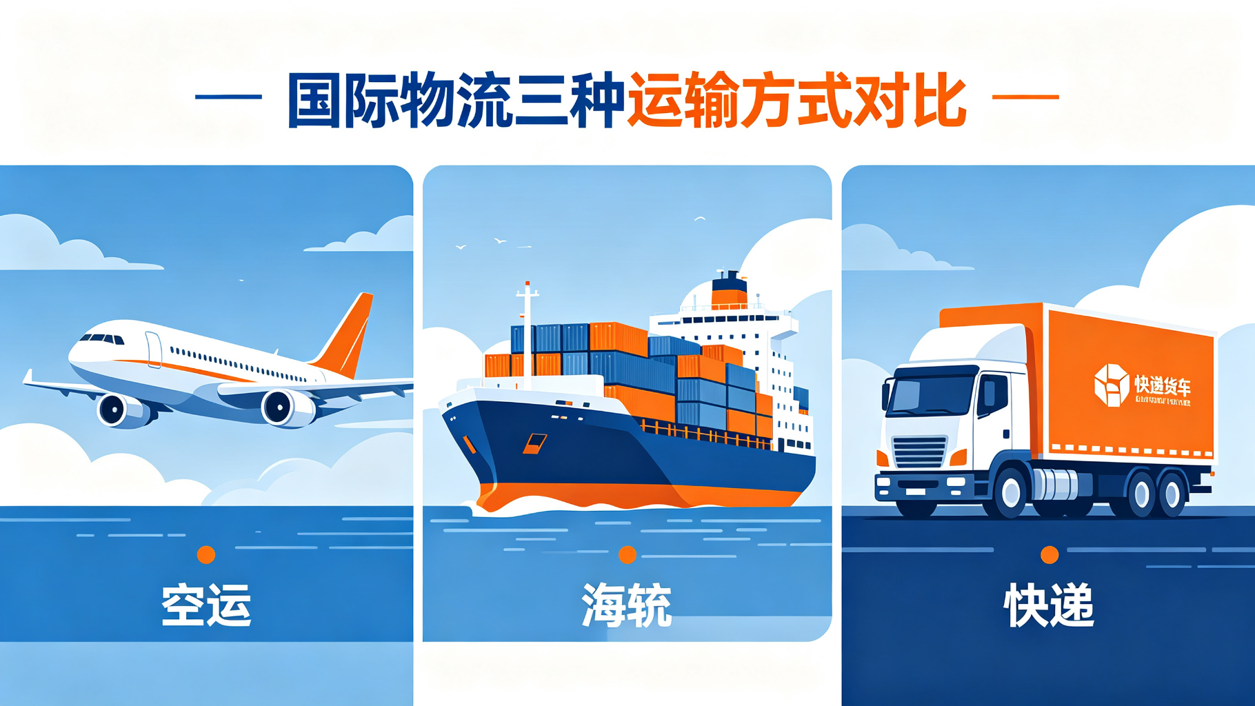 国际空运vs海运vs快递怎么选？三种运输方式全方位对比，老货代手把手教你选最省钱的
